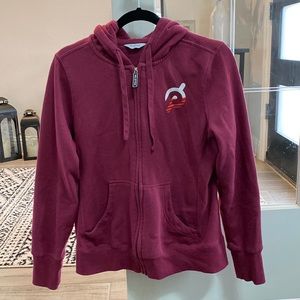 Burgundy Peloton zip up hoodie